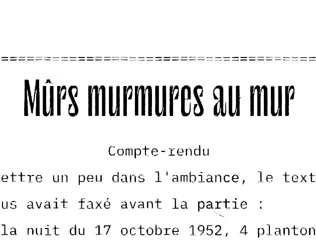 Cover image for Mûrs murmures au mur