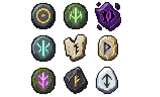 100 Pixel Art Rune Icons by pixStuff