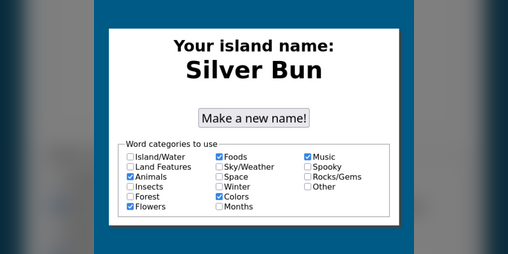 Cover image for Island Name Generator