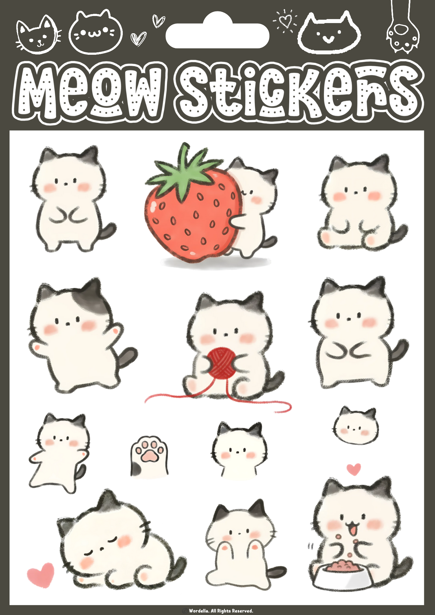 Meow Stickers by Wordella Studio
