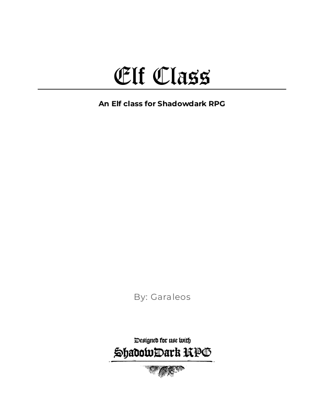 Cover image for Elf-as-class for Shadowdark