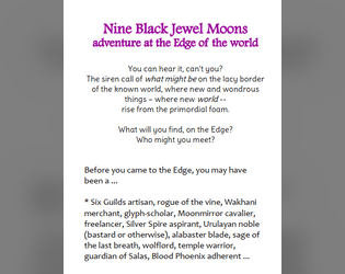 Nine Black Jewel Moons   - A mini rpg of exploration on one foldable 8-page booklet 