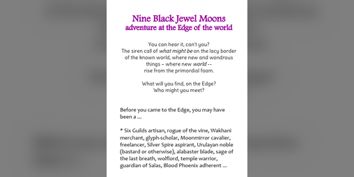 Cover image for Nine Black Jewel Moons