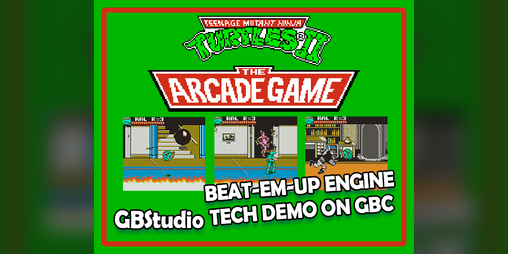 Cover image for TMNT THE ARCADE GAME TECH DEMO (For GameBoy Color)