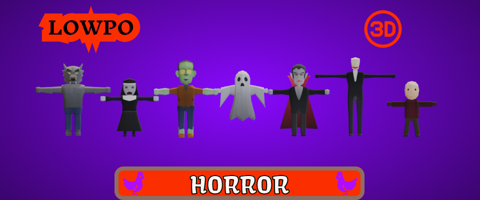 LOWPO: Horror Character Pack 3D – Free Models + Premium