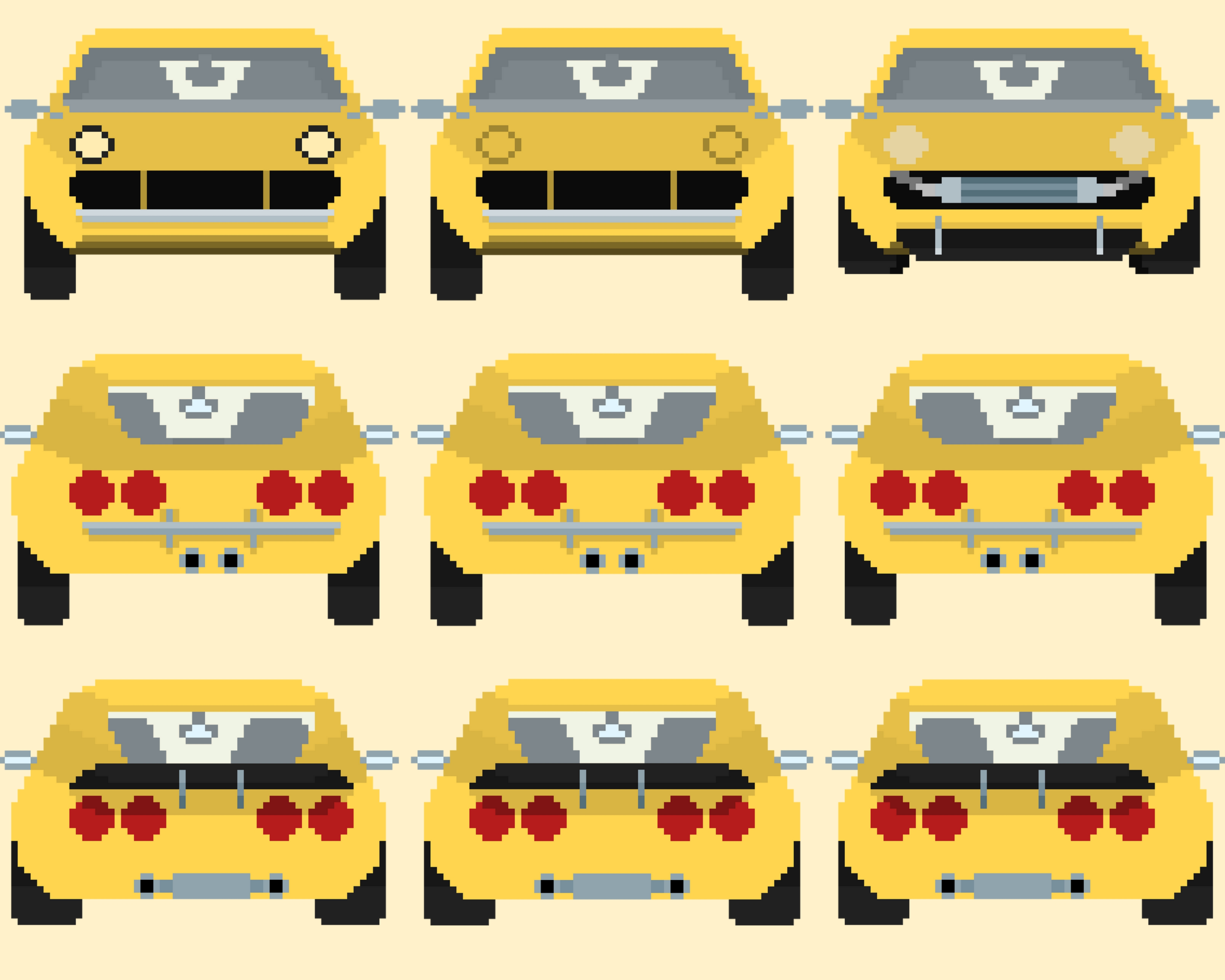 Cars Sprites Pack #3 (+3 cars animated) by Pay 'n' Sprite, image size:4096x3277