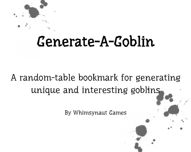 Cover image for Generate-A-Goblin Bookmark