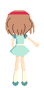 Pixel child girl from back