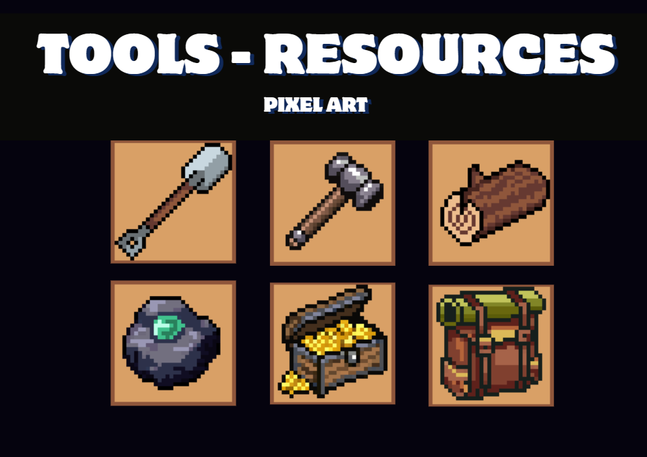 Tools/Resources Icons Pixel Art