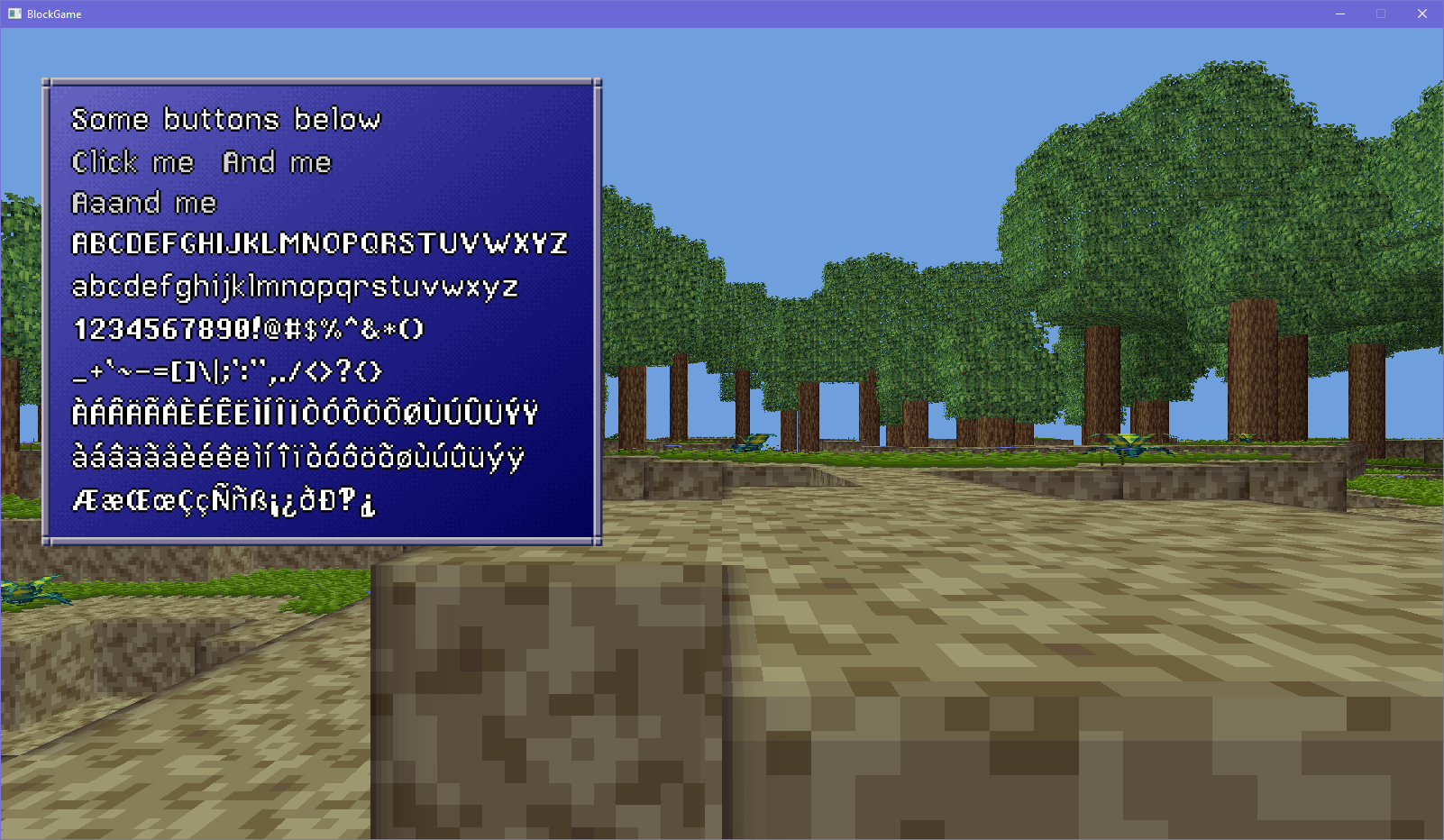 voxel engine with a blue gradient menu surrounded by gray bars and some white text with black stroke. the resolution is 1600x900 (unscaled) and there is linear filtering on the pixels voxel engine with a blue gradient menu surrounded by gray bars and some white text with black stroke. the resolution is 1600x900 (unscaled) and there is linear filtering on the pixels