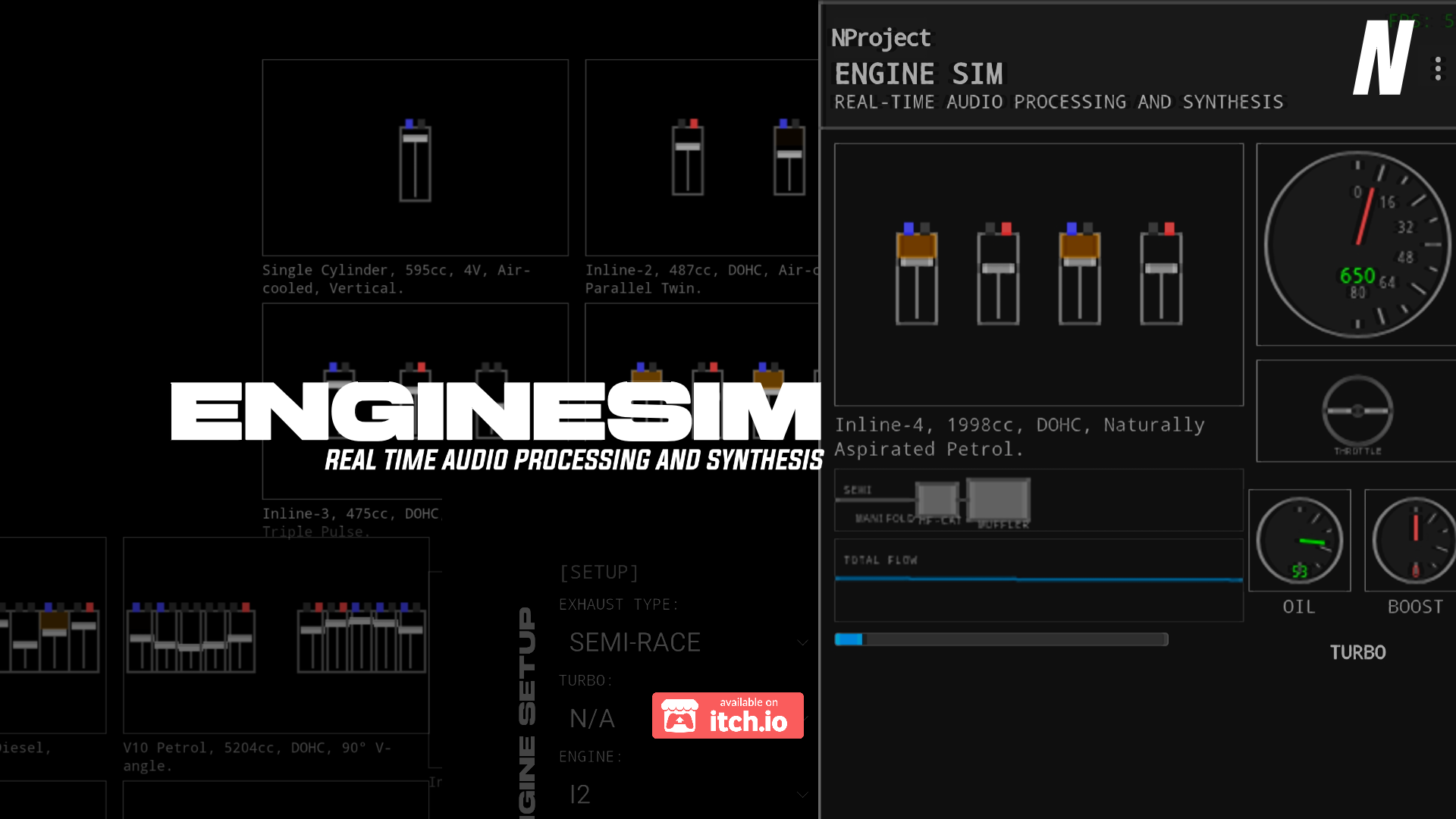 NProject Engine Sim: Real-Time Audio Synthesis & Physics by NPROJECT ID