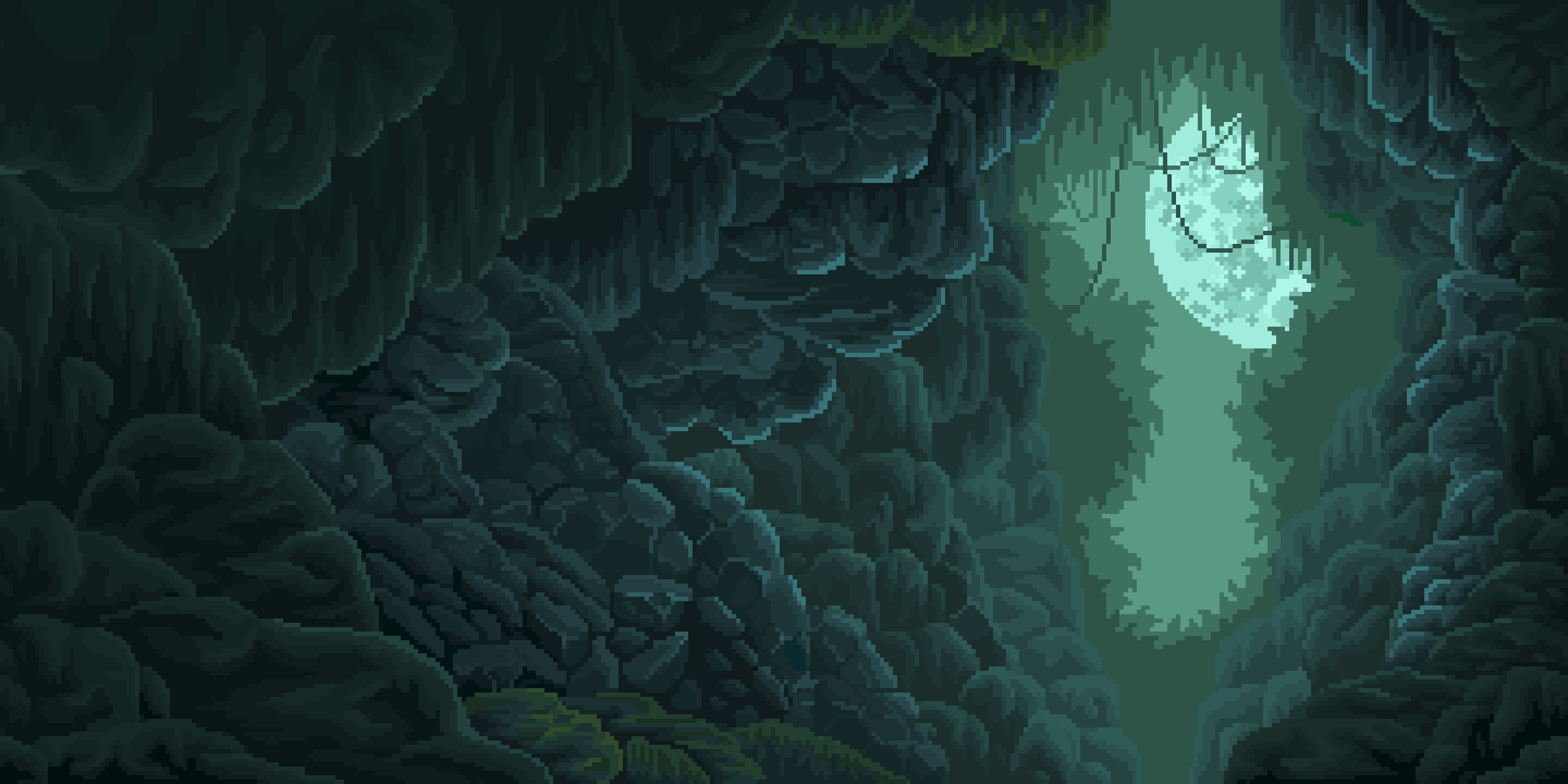 Free Pixel Art  ||Stone&Moon  Background