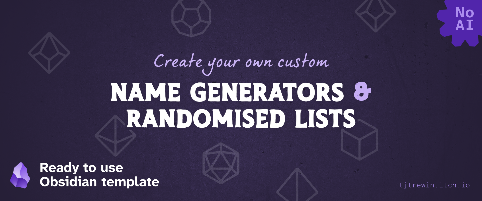Randomisers & word generators - Obsidian template