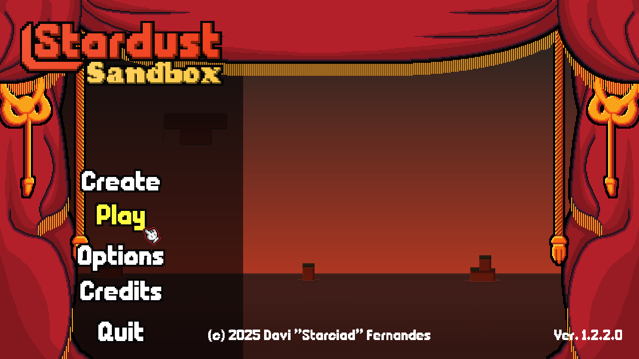 Image of the game’s main menu with the cursor over the “Play” option