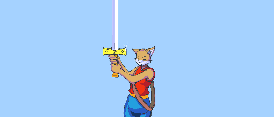 Animated Character - Feline Swordsman - Pixel Art