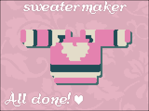 sweater_maker all_done!_🩷 heart sweater pink, white, and black