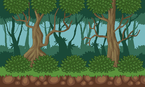 Forest Pixel Art Side Scroll Background
