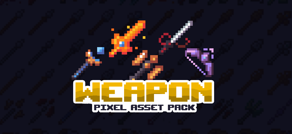 Weapon Pixel Asset Pack V1 - 16x16 pixel asset pack