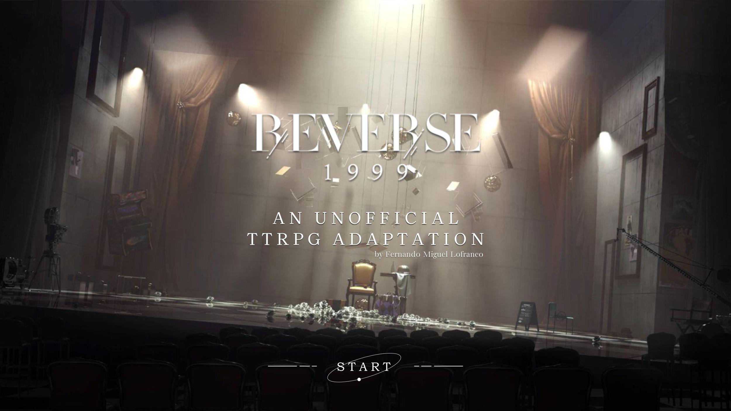 Cover image for Unofficial Reverse: 1999 TRPG