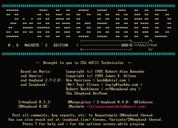 ZMAngband 0.8 Machete Edition