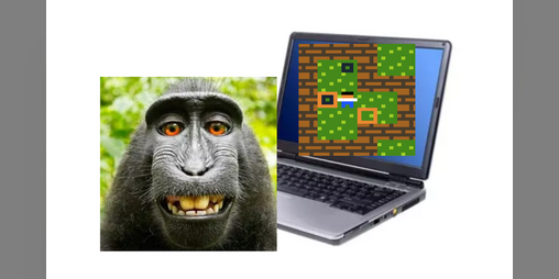 Cover image for Monkey on a computer playing sokoban