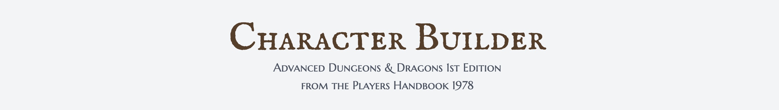 1978 AD&D 1st Edition Chracter Builder