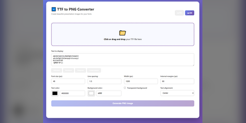 Cover image for TTF to PNG Converter