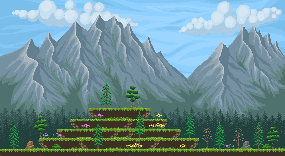Mountain Pixel art Background