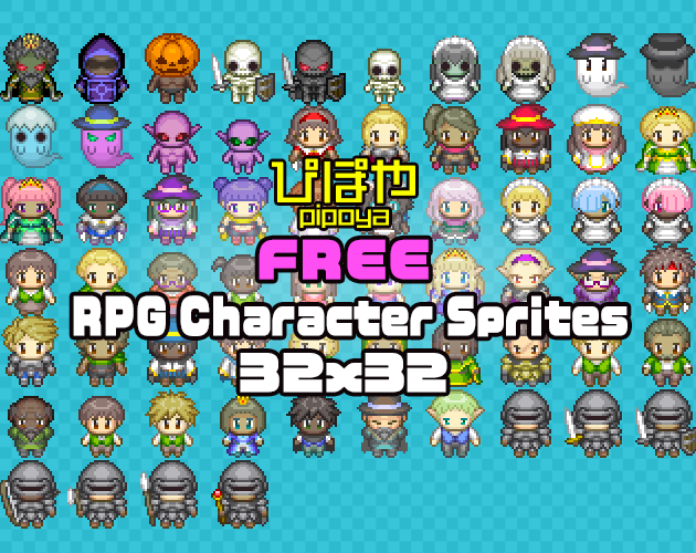 PIPOYA FREE RPG Character Sprites 32x32 by Pipoya