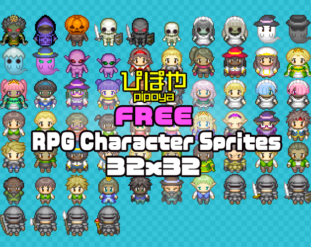 Pipoya Free Rpg Character Sprites 32x32 By Pipoya