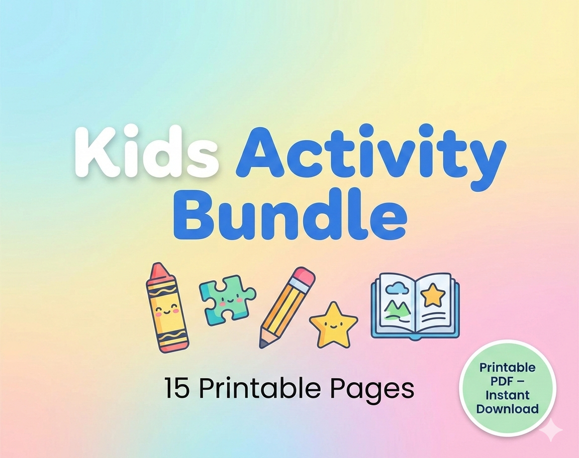 Kids Activity Bundle – 26 Fun & Learning Printable Pages (PDF) by Mehul ...