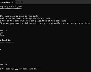 Crazy 8 cpp
