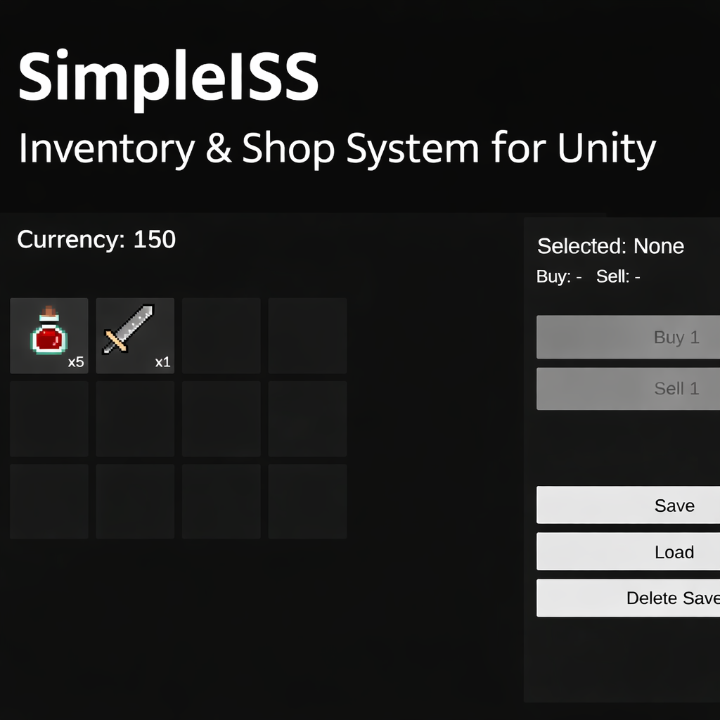 SimpleISS – Simple Inventory & Shop System (Unity)