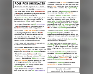 Roll for Shoelaces Micro-RPG   - Zero-prep one-shot tabletop micro-rpg system 