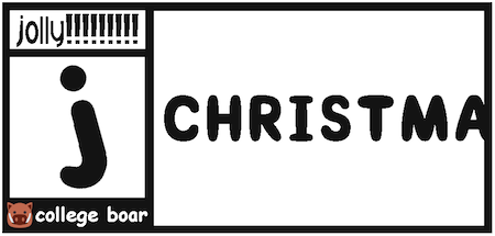 This game is rated "(j)olly" by College Boar. This game contains CHRISTMAS