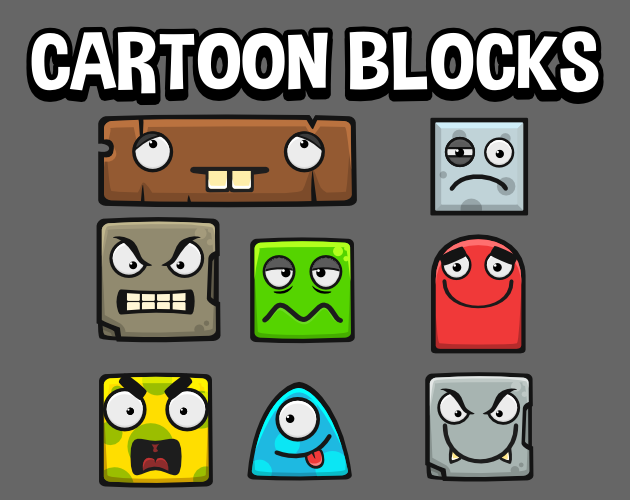 Cartoon blocks by Robert Brooks - gamedeveloperstudio.com