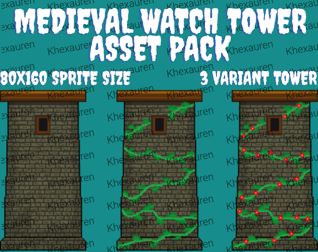 Medieval watch tower asset pack by Khexauren