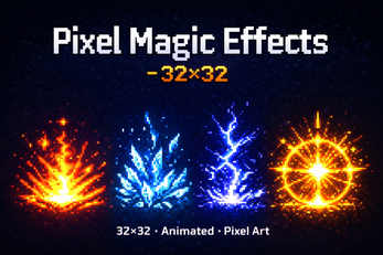 Pixel Magic Effects Pack 32×32 – Fire, Ice, Lightning & Holy (Animated ...