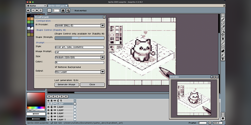 Cover image for PixelForgeAI - Cloud-Powered Pixel Art Generation for Aseprite