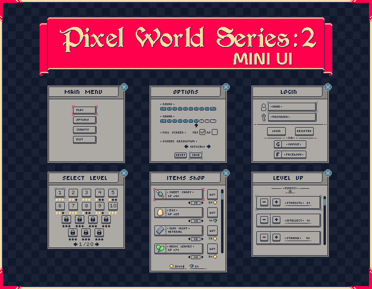 Pixel World Series #2 : Mini UI by Humble Pixel