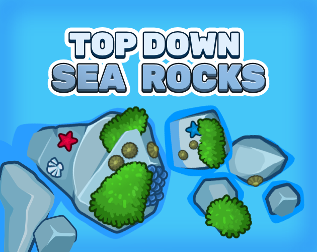 Top down sea rocks 2d game environment props by Robert Brooks ...