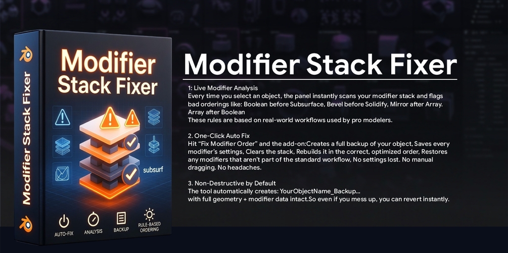 Modifier Stack Fixer – Stop Broken Meshes in Game Assets by Meshmind