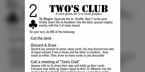 Cover image for Two's Club (a 52/52/52 Game)