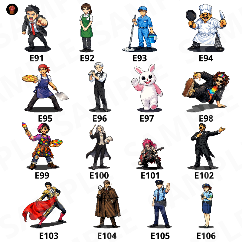 CP20 — 30 Pixel Characters & Traps (PNG, S/M/L) by Pixel Material Studio
