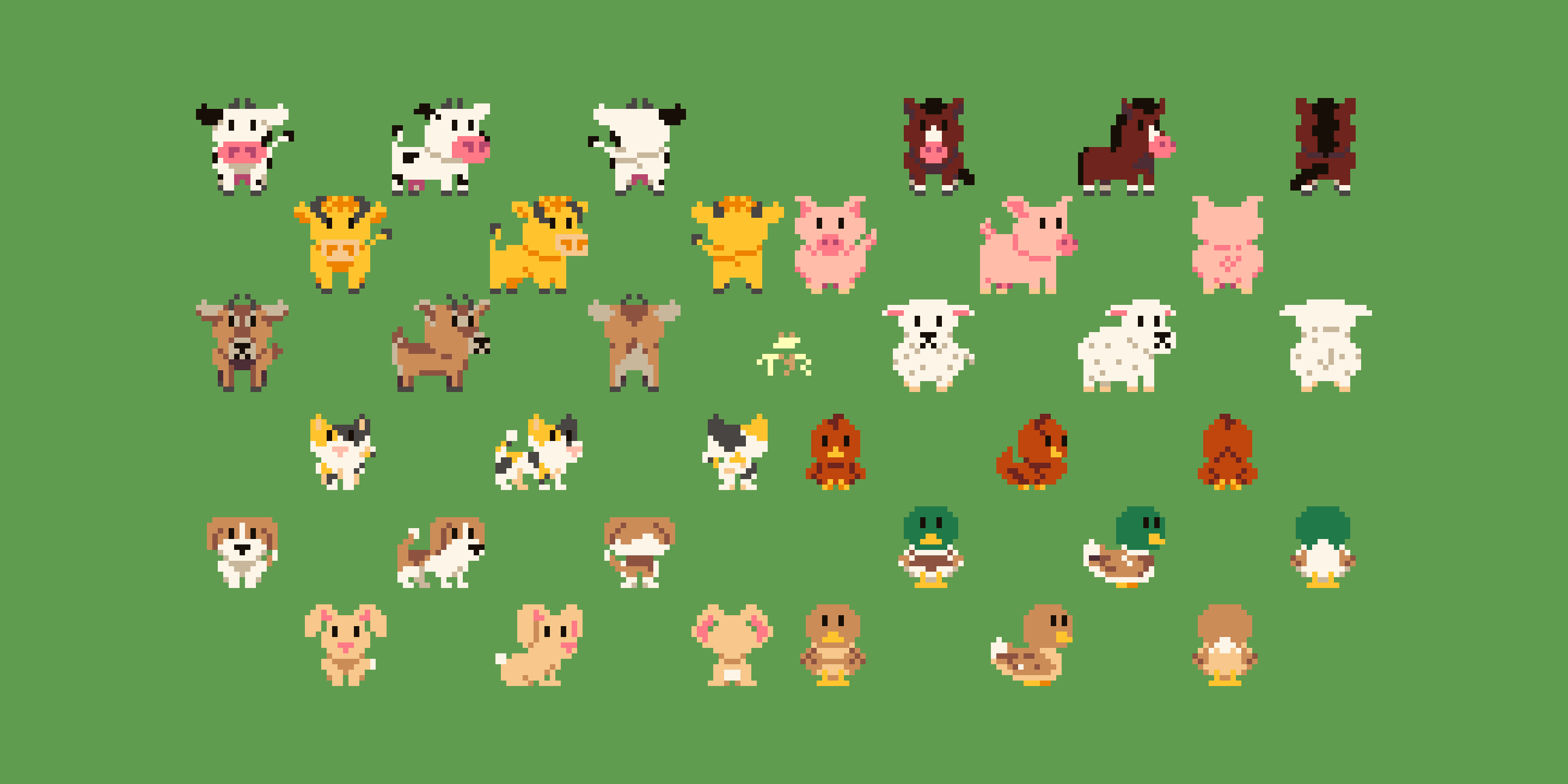 Chibi Farm Animals 18x18