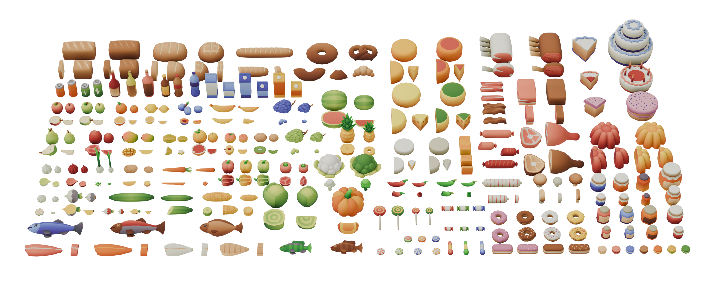 Everything from Binbun Food Mega Pack 3D Asset Pack
