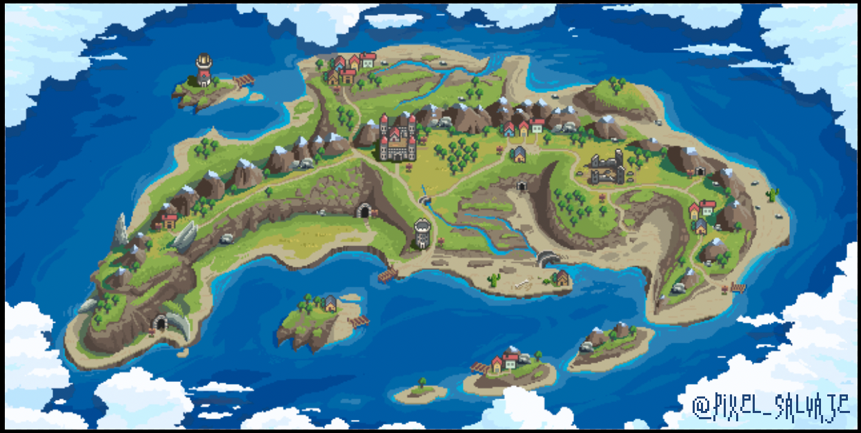 Dragon Island Map (Pixel_Salvaje) - Animated Maps (Pixelart). by @pixel ...