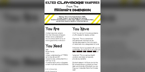 Cover image for Kilted Claymore Vampires From The Millionaire Dimension