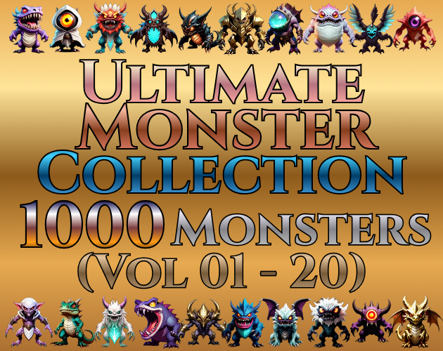 Ultimate Monster Collection 1000 Monsters (Vol 01 - 20) by Pixel