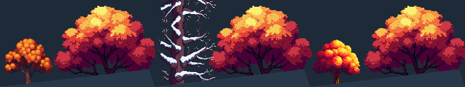 Trees - 100 unique 64x64 Pixeltrees
